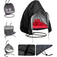 Hängesessel Abdeckung 200 x 230 cm – Wasserdicht & UV-Beständig, 210D Oxford Gewebe mit PVC-Überzug, Winddicht, Schwerlast, Schwarz Hundedecken von BLUEDEER