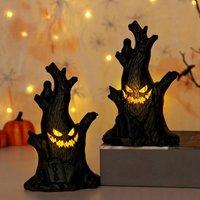 Halloween Deko Geister Baumstumpf mit LED Licht, 2 Stück Halloween Geister Baumstumpf Figuren Leuchtende, Halloween LED Geister Baumstumpf Halloween Deko Geister Baumstumpf mit LED Licht, 2 Stück Halloween Geister Baumstumpf Figuren Leuchtende, Halloween LED Geister Baumstumpf von BLUEDEER