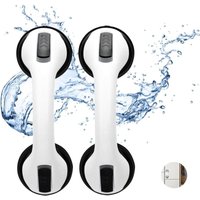 Haltegriffe für Senioren Saugnapf, 2er Haltegriff Dusche mit Saugnapf ohne Bohren, Badewannengriff Mobiler Duschgriff Sicherheitsgriffe Griffstangen von BLUEDEER