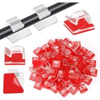 Kabelhalter Selbstklebend,60 Stücke Indoor & Outdoor - Kabelclips Für Kabelmanagement - Kabelklemmen & Kabelorganisator Am Schreibtisch von BLUEDEER