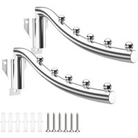Kleiderhaken Klappbar 2 Stück 180° Drehbarer Edelstahl, 5 Haken von BLUEDEER