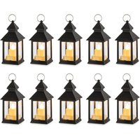 Klein Laterne Halloween Deko: 10 Stück Flackernde LED Teelicht Kerzen Mini Laternen Set Schwarz Hängend Draußen Innen mit Marokkanische Garten Klein Laterne Halloween Deko: 10 Stück Flackernde LED Teelicht Kerzen Mini Laternen Set Schwarz Hängend Draußen Innen mit Marokkanische Garten von BLUEDEER