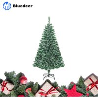 Künstlicher Weihnachtsbaum 1 – 5 m Christbaum mit 416 Ästen und stabilem Metallfuß aus PET in Grün für festliche Dekoration von BLUEDEER