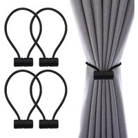 Magnetische Raffhalter Gardinen, Schwarz Gardinen Halter mit 4 Stück von BLUEDEER