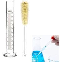 Bluedeer - Messzylinder Glas,100 ml,1 Stück mit 1Stück Waschbürste für Dickglas Graduierten Glasmesszylinder Set Chemistry Messung Werkzeuge von BLUEDEER