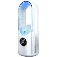 Rotorloser Ventilator, Turmventilator mit Luftreiniger, 6 Geschwindigkeiten, 8H Zeitschaltuhr, Kindersicher, LED-Anzeige, Ventilator Schlafzimmer von BLUEDEER