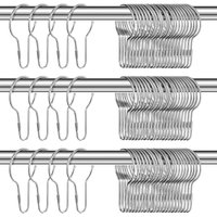 Satz 24 Duschvorhanghaken Duschvorhangringe Edelstahl Vorhang Ringe für Duschvorhang Schiene Garderobe Schiene 70 x 40 mm (Silber) von BLUEDEER