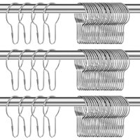 Satz 24 Duschvorhanghaken Duschvorhangringe Edelstahl Vorhang Ringe für Duschvorhang Schiene Garderobe Schiene 70 x 40 mm (Silber) von BLUEDEER