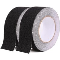 Schwarz Antirutsch Klebeband Streifen 2 Rollen 5cm x 10m mit Selbstklebend, Rutschfest Klebeband Treppe Stufen Band Kleber, Hohe Traktion Tab von BLUEDEER