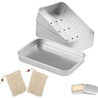 Bluedeer - Seifendose aus Aluminium 2 Stück Seifenschalen mit Abtropfgitter mit 2 Soap Bar Bag Feuchtigkeitsbeständig Rostfrei Seifenschalen aus Bluedeer - Seifendose aus Aluminium 2 Stück Seifenschalen mit Abtropfgitter mit 2 Soap Bar Bag Feuchtigkeitsbeständig Rostfrei Seifenschalen aus von BLUEDEER