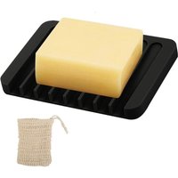 Silikon Seifenschale Schwarz mit Ablauf Rutschfester Seifenhalter für Dusche,Bad Küche Schmutzabweisende Seifenablage für Waschbecken Silikon Seifenschale Schwarz mit Ablauf Rutschfester Seifenhalter für Dusche,Bad Küche Schmutzabweisende Seifenablage für Waschbecken von BLUEDEER
