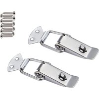 Spannverschluss Edelstahl, Kistenverschluss, Spannverschluss Klein für Case Box, Toolbox, Schublade, Schrank, Truhe, 56mm mit 10 Stück Schrauben, 2 Spannverschluss Edelstahl, Kistenverschluss, Spannverschluss Klein für Case Box, Toolbox, Schublade, Schrank, Truhe, 56mm mit 10 Stück Schrauben, 2 von BLUEDEER