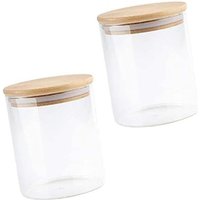 Bluedeer - Storage Jars Made of Borosilicate Glass with Lid, Set of 2, 200 ml Storage Jar with Bamboo Lid, Glass Storage Jar, Round Glass Jar, Coffee Bluedeer - Storage Jars Made of Borosilicate Glass with Lid, Set of 2, 200 ml Storage Jar with Bamboo Lid, Glass Storage Jar, Round Glass Jar, Coffee von BLUEDEER