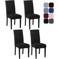 Stretch Stuhlhussen für Esszimmerstühle, Stuhlhussen 4er Set, Stretch Hohen Zurück Stuhlhussen Slipcover, Abnehmbarer Waschbarer Stühle Schutz von BLUEDEER