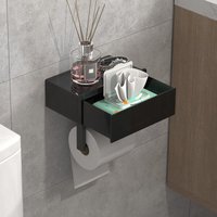 Bluedeer - Toilettenpapierhalter Ohne Bohren, Klopapierhalter Mit Feuchttücherbox Klorollenhalter mit Schublade Ablage Papier Halterung für Wc & von BLUEDEER