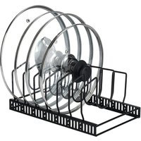 Bluedeer - Topfdeckelhalter – Deckelhalter Schublade für Topfdeckel, Schneidebretter, Pfannen, 7 verstellbare Fächer, Schwarz Sonstiges von BLUEDEER