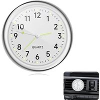 Uhr für Auto Armaturenbrett Autouhr Selbstklebend Leuchtende Auto Uhr für Auto Innendekoration Kleine Wanduhr Home Decor (Silbrig) von BLUEDEER