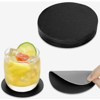 Untersetzer Gläser 15er Set, Doppelseitigen Leder Untersetzer, Rund rutschfest Glasuntersetzer, rutschfest Abwaschbare Getränkeuntersetzer(Schwarz + Untersetzer Gläser 15er Set, Doppelseitigen Leder Untersetzer, Rund rutschfest Glasuntersetzer, rutschfest Abwaschbare Getränkeuntersetzer(Schwarz + von BLUEDEER