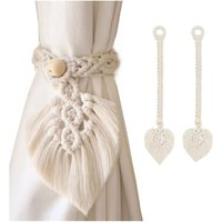 Vorhang Raffhalter Boho Vorhang Tiebacks Beige 2 Stück von BLUEDEER