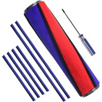 Weicher Rollenbürstenersatz mit 6 weichen Plüsch-Klebestreifen, Teilenummer 966488-01, für Dyson V6 V7 V8 V10 V11 (Rot und Blau) von BLUEDEER
