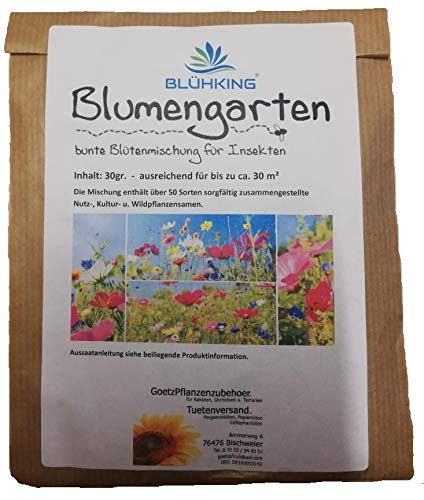 10x30gr. Blumengarten Bienenweide, Blühmischung, Blumenmischung, Blumenwiese, für je 30m² von Blühking® von BLÜHKING