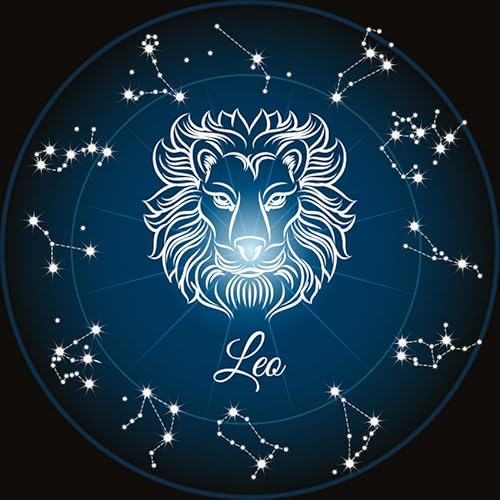 BLUEMEX Sternzeichen Löwe, Glow in the dark - Nachtleuchtend, eckige Steine, 60x60cm, 45 Farben, Vollbild von BLUEMEX