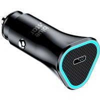 Bluestar - 20W Autoladegerät (pd, qc 3.0, afc) mit USB-C-Anschluss in Schwarz Schnellladegerät von BLUESTAR