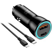 Bluestar - 3A Autoladegerät mit usb c Anschluss und usb c Kabel kompatibel mit iPhone Bluestar - 3A Autoladegerät mit usb c Anschluss und usb c Kabel kompatibel mit iPhone von BLUESTAR