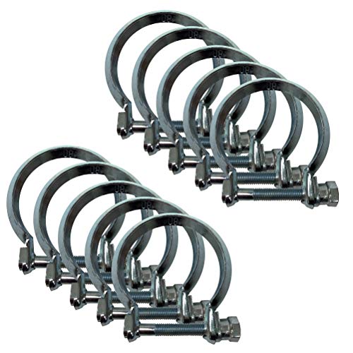 10 St. Rohrverbinder V Band Schelle 62mm Abgasanlage Auspuff Monatge Paste 80g (M116) von BLUETECH
