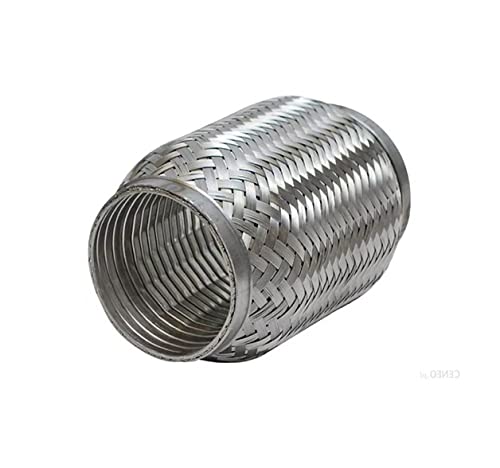 INTERLOCK Flexrohr, Flexteil Flexibles Rohr Auspuff, Hosenrohr Flexstück aus Edelstahl. HD QUALITÄT - mit gestärkter Bauweise (Doppelwand System-> Stoßfest und flexibel) (Ø 45mm x 150mm) von BLUETECH
