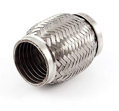 INTERLOCK Flexrohr, Flexteil Flexibles Rohr Auspuff, Hosenrohr Flexstück aus Edelstahl. HD QUALITÄT - mit gestärkter Bauweise (Doppelwand System-> Stoßfest und flexibel) (Ø 60mm x 100mm) von BLUETECH