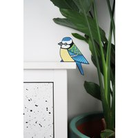Blaumeise - Tür Deko Bücherregal Holz Vogel Vogelbeobachter Geschenk Für Sie Natur von BLUETOUCANUK