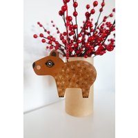Capybara Aus Holz, Handbemalt Tierschmuck von BLUETOUCANUK