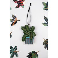 Gebetspflanze Christbaumschmuck Handbemalte Maranta Fascinator Kugel von BLUETOUCANUK