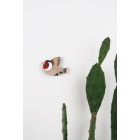 Handgemachte Stieglitz Wandkunst Miniatur Vogel Dekor von BLUETOUCANUK