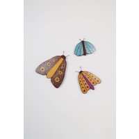 Motten Wanddekoration Handgemalte Boho Insekt Kunst, 3Er Set Motten Wanddekoration Handgemalte Boho Insekt Kunst, 3Er Set von BLUETOUCANUK