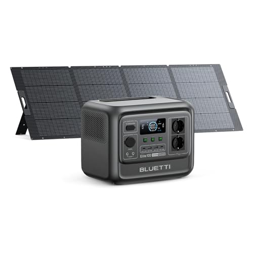 BLUETTI Tragbare Power Station Elite 100 V2 mit 350W Solarpanel, 1024Wh LiFePO4 Solar Generator mit 4 1800W AC Ausgängen, 35% kleiner, Ideal für Notfälle, Wohnmobil,Camping von BLUETTI
