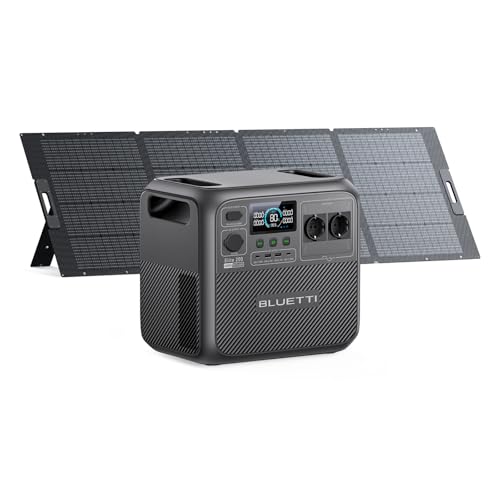 BLUETTI Elite 200 V2 Solar Generator (2025 Neu) mit 350W Solarpanel, 2073,6Wh Tragbare Powerstation mit 2 2600W AC Ausgängen, 17 Jahre Lebensdauer LiFePO4 Notstrom für Camping, Off-grid, Stromausfall von BLUETTI