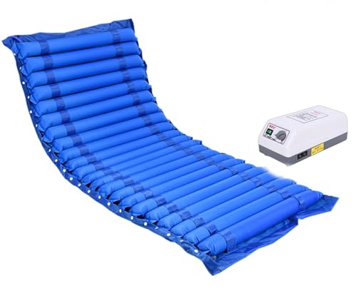 BLUEZY Dekubitus Matratze, Anti-Dekubitus-Matratze Mit Wechseldrucksystem Für Langzeitpflege 200X90cm Wasserdicht Luftmatrazenbett Für Bettlägerige, Pflegebett, Leicht Zu Reinigen A von BLUEZY