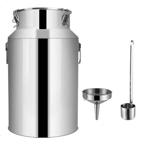BLUEZY Milchkanne Transportkanne 18 Liter Edelstahl Milchkanne Auslaufsicherer Deckel Verdickte Luftdichte Milch Eimer Transportkanne Für Flüssigkeit Container Lagerung von BLUEZY