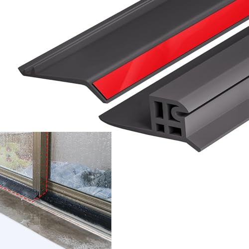 BLUEZY Regenschutzleiste Für Fenster Und Türen Selbstklebende Gummi Abdichtung Gegen Regenrückstau Dichtungsband Selbstklebend Für Haus Und Autofenster, Einfache Montage 1m(3.3ft) von BLUEZY