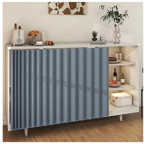 BLUEZY Schrankvorhänge Für Küche, Kleiderschrank, Badezimmer, Staubdichter Vorhang Für Regale, Wandpaneele, Regal Vorhang, Coffee Shop Vorhang, Schrank Schatten Vorhang D,W100x H70cm von BLUEZY