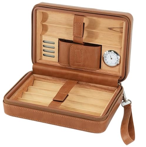 BLUEZY Zigarrenbox Mit Reißverschluss, Tragbarer Reise Humidor Für 6 Zigarren, Praktischer Zigarren-Humidor, Reisehumidor Zigarren, Zigarettenetui, Reisebox, Lederbox A BLUEZY Zigarrenbox Mit Reißverschluss, Tragbarer Reise Humidor Für 6 Zigarren, Praktischer Zigarren-Humidor, Reisehumidor Zigarren, Zigarettenetui, Reisebox, Lederbox A von BLUEZY