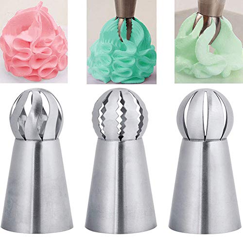BLUGUL 3 Teiliges Russische Tüllen, Blume Spritztüllen, Ball Tüllen, Kuchen Dekorationswerkzeuge Set, Ball BLUGUL 3 Teiliges Russische Tüllen, Blume Spritztüllen, Ball Tüllen, Kuchen Dekorationswerkzeuge Set, Ball von BLUGUL