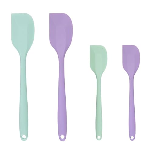 BLUGUL 4 Stück Silikon Spatel, Teigschaber Set, Hitzebeständig BPA Frei, Messerförmig, Groß und Klein (GN+PR) von BLUGUL