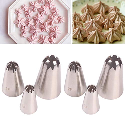 BLUGUL 6pcs Sakura Spritztüllen Set, Blume Edelstahldüsen, für Kuchen, Torten, Keksen, Cupcakes Dekoration, Sakura BLUGUL 6pcs Sakura Spritztüllen Set, Blume Edelstahldüsen, für Kuchen, Torten, Keksen, Cupcakes Dekoration, Sakura von BLUGUL