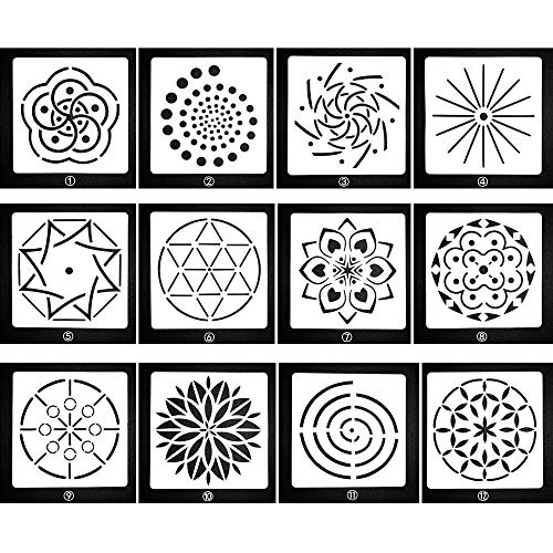 BLUGUL Mandala Schablone, Mandala Dotting Malvorlagen Schablonen, Mandala Rock Punktierung Werkzeuge, für DIY Dekor, Felsen Stein, Airbrush, Felsen und Walls Art, Type C 12 Stück BLUGUL Mandala Schablone, Mandala Dotting Malvorlagen Schablonen, Mandala Rock Punktierung Werkzeuge, für DIY Dekor, Felsen Stein, Airbrush, Felsen und Walls Art, Type C 12 Stück von BLUGUL