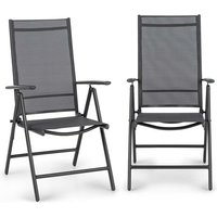 Blum - feldt Almeria Klappstuhl 2er-Set 59,5 x 107 x 68 cm ComfortMesh Aluminium Anthrazit von BLUM
