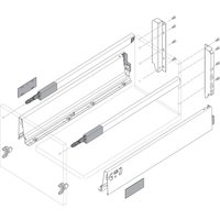 Blum - Tandembox antaro C-Reling Schubladenschienen-Set | 1 Paar, 30kg 450mm | Vollauszug otion, seidenweiß von BLUM