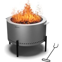 Blumfeldt Ignite Pure Feuerschale - Fast Rauchfrei, Edelstahlrahmen, Tragbar & Kompakt, Inkl. Grillrost & Regenschutz, Leicht zu Reinigen, Perfekt von BLUMFELDT